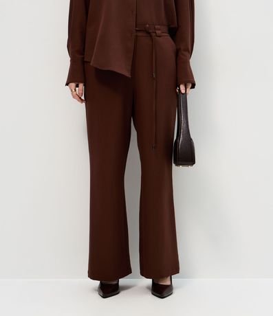 Pantalón Sastre Wide en Crepé con Cintura Elástica 3