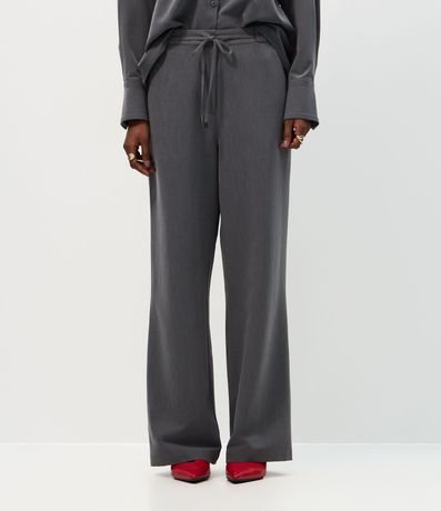 Pantalón Sastre Wide en Crepé con Cintura Elástica 3