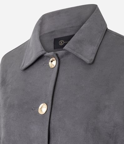 Campera Estructurada en Gamuza con Bolsillos Delanteros 7
