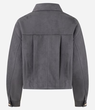 Campera Estructurada en Gamuza con Bolsillos Delanteros 8