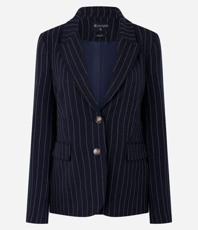 Blazer Femenino de Sastrería a Rayas con Modelado Estructurado 6