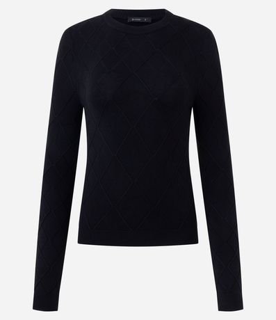 Blusa Regular en Punto Texturizado con Manga Larga 5