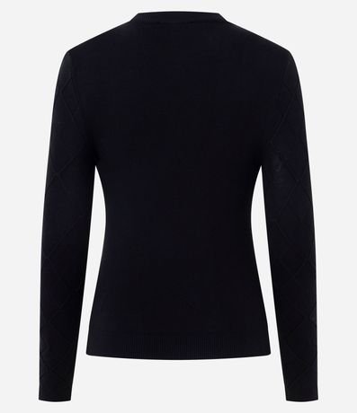 Blusa Regular en Punto Texturizado con Manga Larga 7