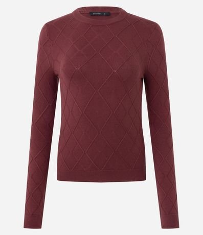 Blusa Regular en Punto Texturizado con Manga Larga 5