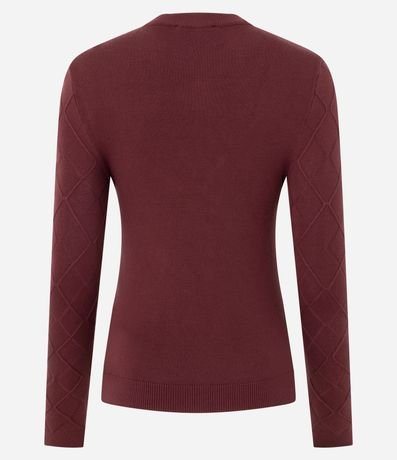Blusa Regular en Punto Texturizado con Manga Larga 7