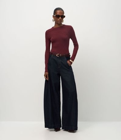 Blusa Regular en Punto Texturizado con Manga Larga 2