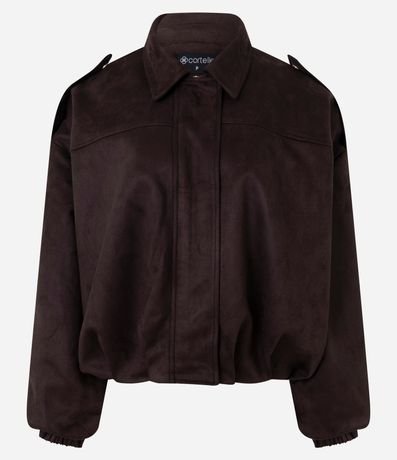 Campera Bomber Gamuza con Cuello Clásica 8
