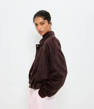Campera Bomber Gamuza con Cuello Clásica 2