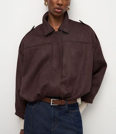 Campera Bomber Gamuza con Cuello Clásica 5