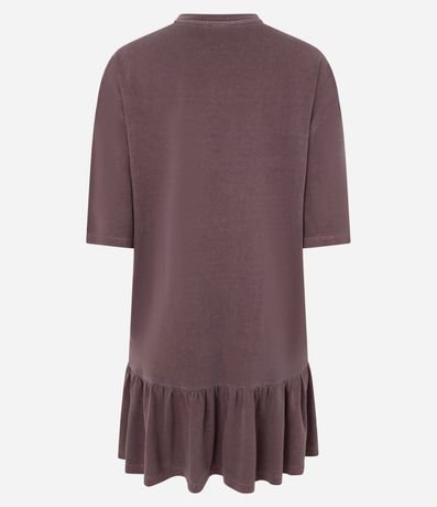 Vestido T-shirt en Algodón con Volado en el Bajo 6