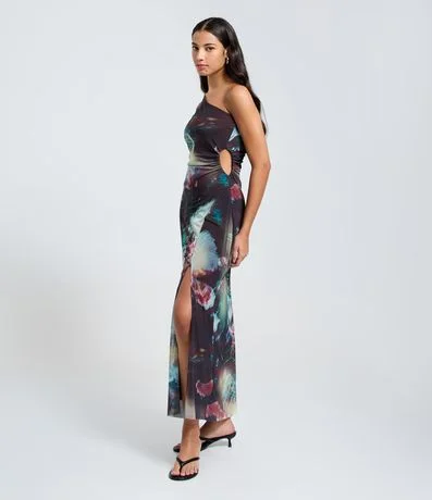 Vestido New Midi en Tule Degrade y Cut Out Lateral 1