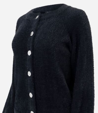 Cardigan Regular en Tricot con Textura Peluche 6