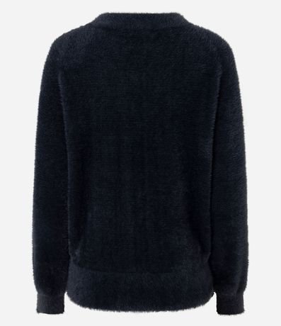 Cardigan Regular en Tricot con Textura Peluche 8