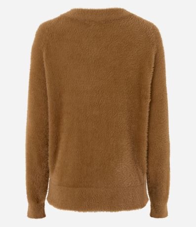 Cardigan Regular en Tricot con Textura Peluche 7