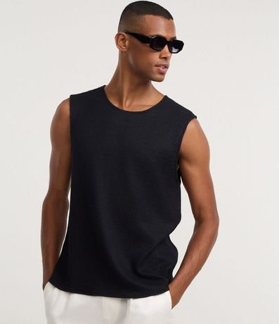 Musculosa Regular en Algodón con Textura Punto