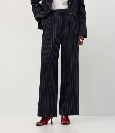 Pantalón Wide Leg de Sastrería con Estampa Rayas Finas 3