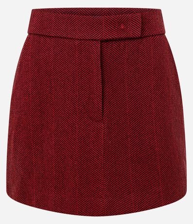 Short Pollera con Cintura Traspasada y Patrón Espina de Pez 5