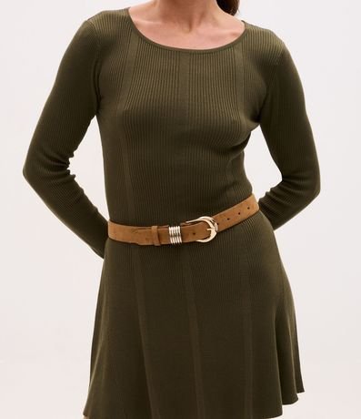 Cinturón Mediano en Gamuza con Hebilla y Trabilla Reforzado