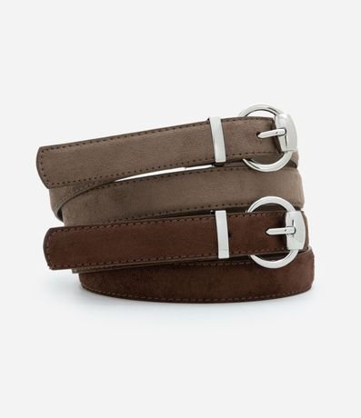 Kit 02 Cintos en Gamuza con Anchura Fina 2