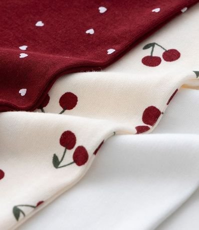 Kit 03 Bodies Bebê Manga larga Estampado cerezas – Talle RN a 18 Meses 3