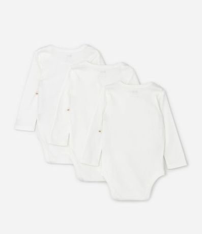 Kit 03 Bodies Bebé Manga Larga en Suedine – Talle RN a 18 Meses 2