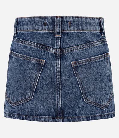 Mini pollera en Jeans con Cintura Traspasada y Bolsillos 6