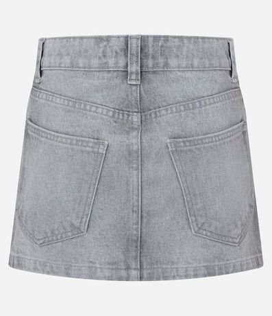 Mini pollera en Jeans con Cintura Traspasada y Bolsillos 6