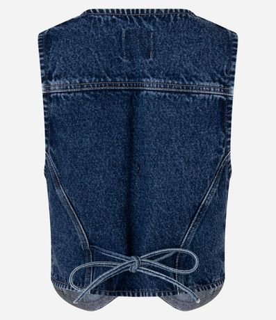 Chaleco en Jeans con Lazo y Ruedo Redondeado 7
