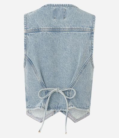 Chaleco en Jeans con Lazo y Ruedo Redondeado 6