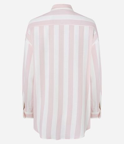 Camisa alargada en Viscolino con Rayas verticales 6