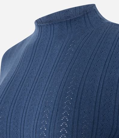 Blusa Regular en Punto con Punto Perforado 6