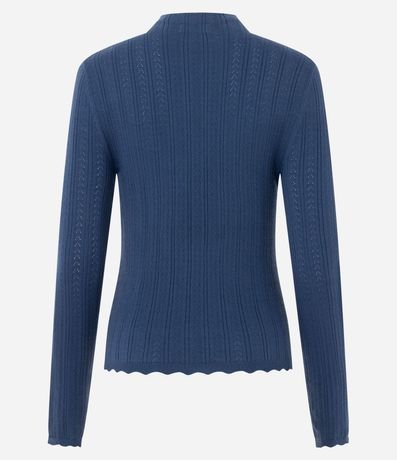Blusa Regular en Punto con Punto Perforado 7