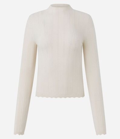 Blusa Regular en Punto con Punto Perforado 5