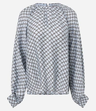Blusa em Viscose com Franzido no Decote e Estampa Geométrica 6