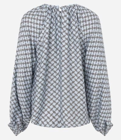Blusa em Viscose com Franzido no Decote e Estampa Geométrica 7