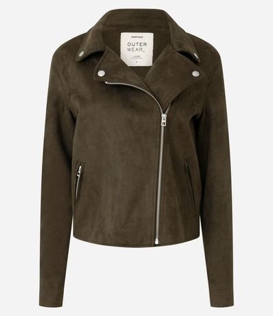 Campera en Gamuza con Cremallera Asimétrica 5