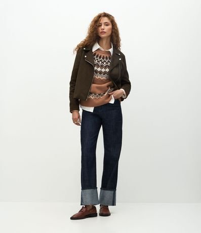 Campera en Gamuza con Cremallera Asimétrica 2