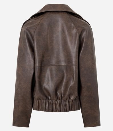 Campera en PU con Cuello Blazer y Abotonado Traspasado 8