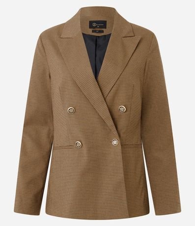 Blazer Sastre con Estampado Mini de Cuadros y Forro Interno 5