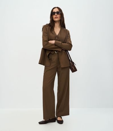 Blazer Sastre con Estampado Mini de Cuadros y Forro Interno 2