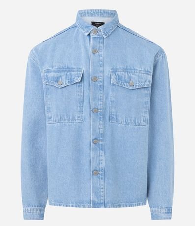 Camisa Oversized Boxy en Jeans con Efecto Marmorizado 6