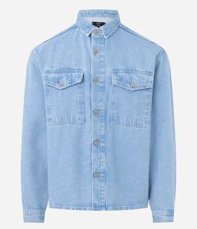 Camisa Oversized Boxy en Jeans con Efecto Marmorizado 5