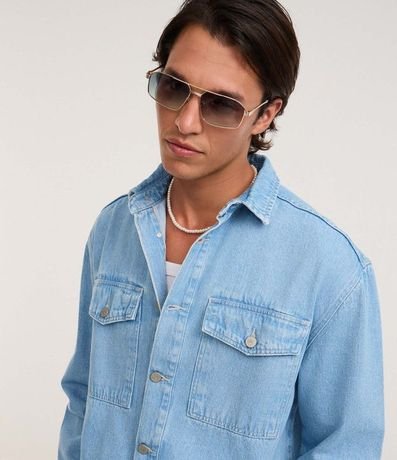 Camisa Oversized Boxy en Jeans con Efecto Marmorizado 3