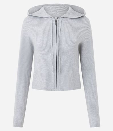 Cardigan Femenino con Capucha en Tricot con Cierre