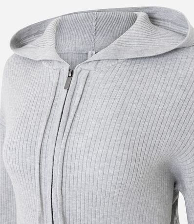 Cardigan Femenino con Capucha en Tricot con Cierre 2