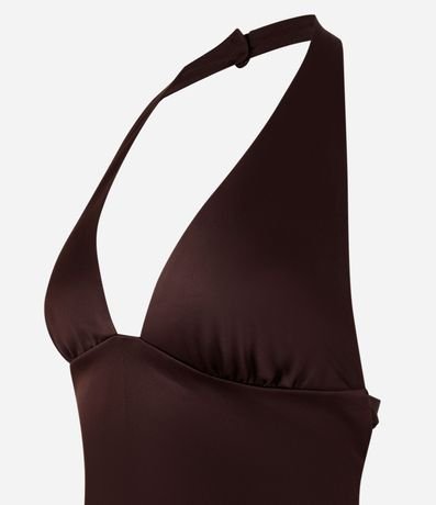 Blusa en Satén Frente Única con Lazo en la Espalda 4