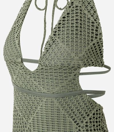 Vestido New Midi Frente Única con Efecto Ganchillo 5