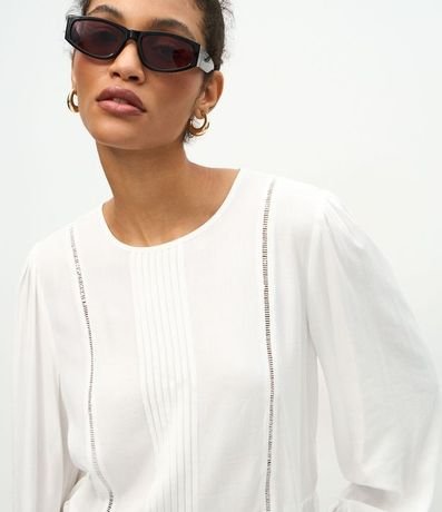 Blusa Bata en Viscosa con Detallamento de Entremedios 3