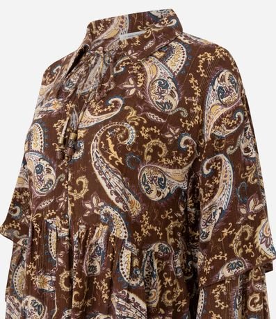 Blusa en Chiffon con Volados y Estampado Paisley 6