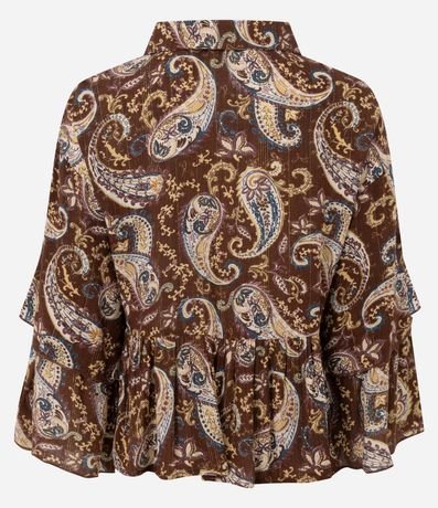 Blusa en Chiffon con Volados y Estampado Paisley 7
